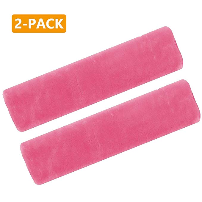 Airzir Car Seat Belt Cover Pad, 2-Pack Soft Car Seat Belt Shoulder Pad Cover for Adults and Kids, Suitable for Car Seat Belt, Backpack, Laptop Bag, Shoulder Bag, A Must Have for Your Car (Pink)