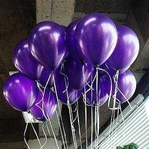 Father's Day Balloons -Lokman 12 Inch Ultra Thickness Purple Latex Metallic Balloons 100 Piece Per Unit (Purple)