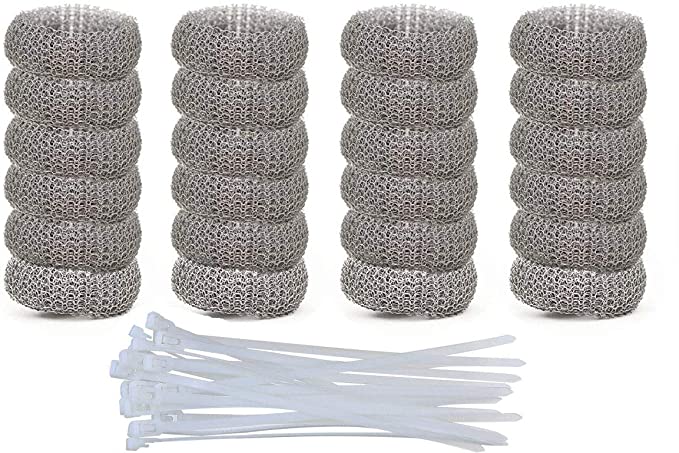 18/8 Stainless Steel Washing Machine Lint Trap,Rust Proof and Lasting,The Metal Mesh Trap to Filter The Laundry Water,24PCS Lint Traps Come with 24PCS Ties