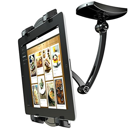 FLEXIMOUNTS P01 2-In-1 Tablet holder Kitchen Mount Wall Stand for 7-12 inch Tablets iPad Air/iPad mini and All Tablets (black)
