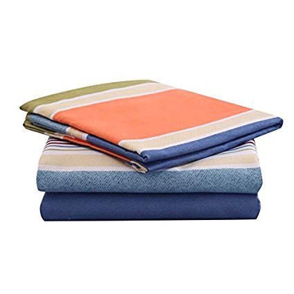 Bed Sheet Set 4-Piece，Brushed Microfiber 1500 Bedding. Extra Deep Pocket（18In） Fitted Sheet, Flat Sheet & 2 Pillowcase , Orange /Twin.