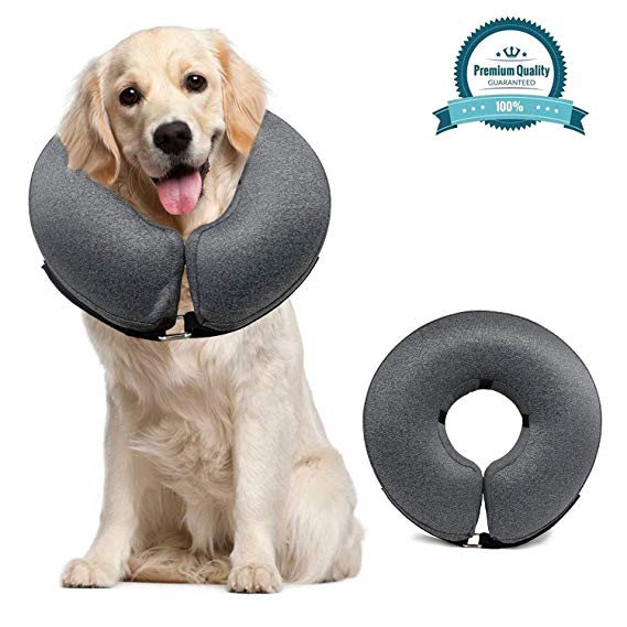 MIDOG Pet Inflatable Collar for After Surgery,Soft Protective Recovery Collar Large Dog Cone for Dogs to Prevent from Touching Stitches, Wounds and Rashes