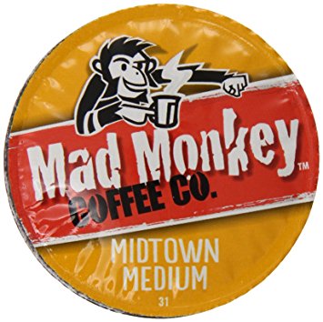 Mad Monkey Coffee Capsules, Midtown Medium, 48 Count