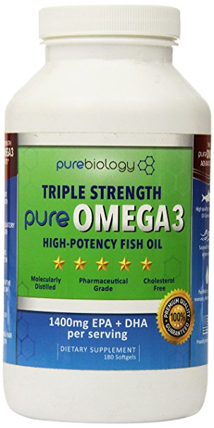 Pure Omega 3 Fish Oil - Best Essential Fatty Acids Supplements - Mercury Free - Odorless, Burpless - 1500mg of Omega 3's - 800mg EPA 600mg DHA per Serving - Made in USA - SATISFACTION GUARANTEED