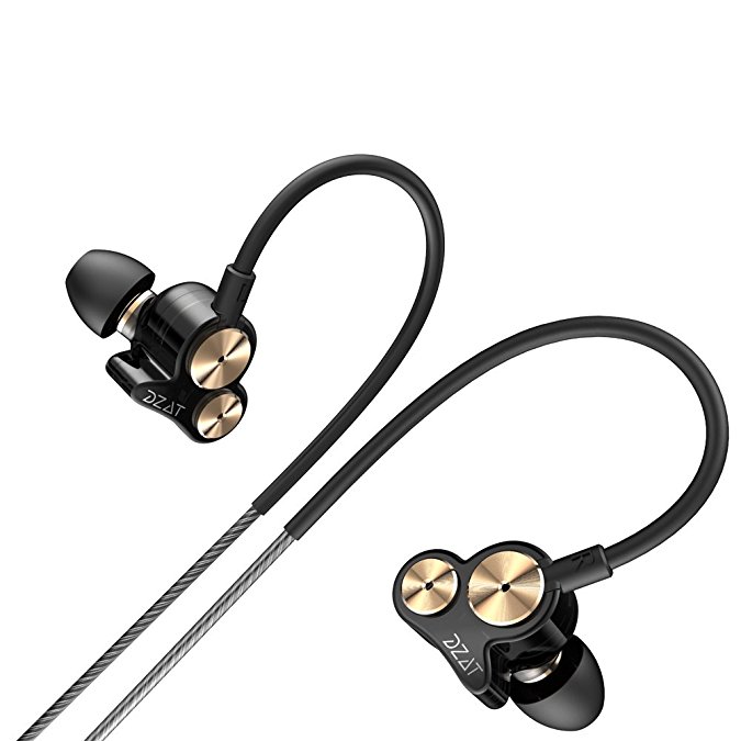 CBAOOO In Ear Earphones Earbuds Dual Dynamic Drivers Noise-isolating Sport Headphones with Heavy Bass Hifi Comfort-Fit for All Smartphones, Tablets, Laptops, Music Player etc (With Mic) Black