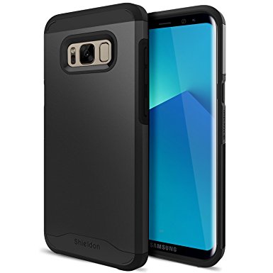 Galaxy S8 Case, Samsung Galaxy S8 Case, SHIELDON Slim Dual Layer Impact Resistant Shock-Absorption Full-Body Protection with Flexible Inner Case [Mountain Series] for Samsung Galaxy S8 (5.8") - Black