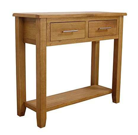 Nebraska Oak - 2 Drawer Console Table With Shelf / Hall Unit / Living Room Furniture