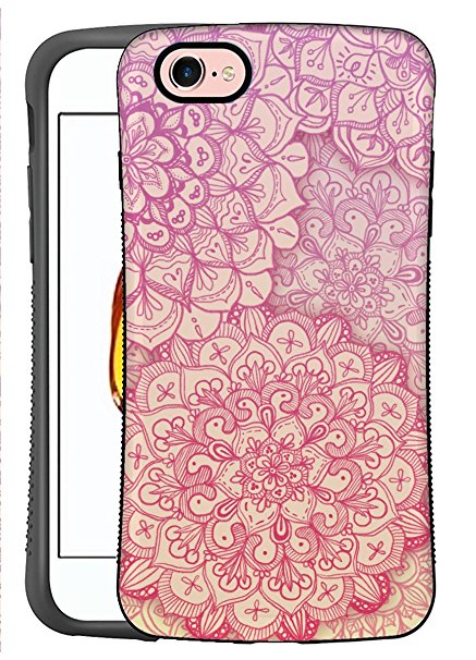iPhone 8 / iPhone 7 Case, ZUSLAB Pattern Design, Shockproof Armor Bumper, Heavy Duty Protective Cover For Apple iPhone 8 / iPhone 7 (Pink Mandala)
