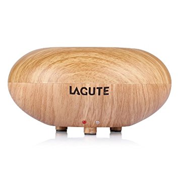 LAGUTE Bois Series 100ML Aromatherapy Essential Oil Diffuser Ionizer Air Humidifier, Wood Grain Style, Super Fine & Smooth Mist Versio (Apple Shape, Shallow Wood Grain)