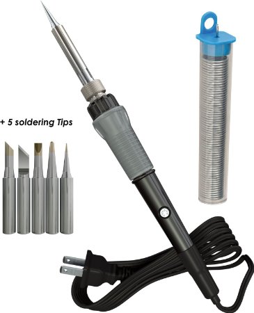 iCooker Soldering Iron Kit 60 Watt 5 Free Solder Tips  Solder Wire