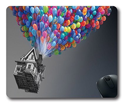 FineMousePad Flying Balloon House Non-Slip Oblong Mouse Pad 9 Inch(220mm) X 7 Inch(180mm) X 1/8 Inch(3mm) Durable Office Computer Desk Stationery Accessories Mouse Pads For Gift