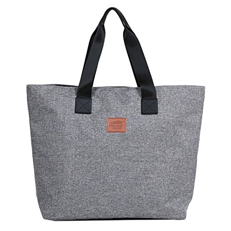 Stylish Large Capacity Tote Diaper Bag for Moms, Heather Grey