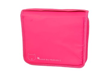 Friendly Kids Insulated Reusable Lunch Bag XL, Converts to a Placemat, Pink Cat