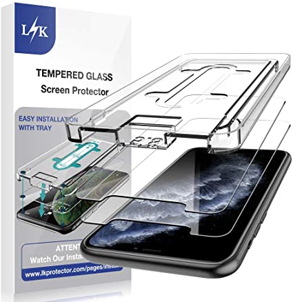 L K [3 Pack] Screen Protector for iPhone 11 pro and iPhone Xs and iPhone X, 5.8-inch, [Installation Kit Included] Tempered-Glass 9H Hardness-[New Version]