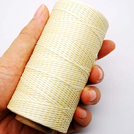 284yrd Champagne Leather Sewing Waxed Thread 150D 1mm Leather Hand Stitching 125g