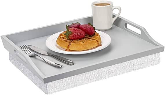 Rossie Lap Tray with Detachable Pillow, Serving Tray - Calming Gray - Style No. 76105