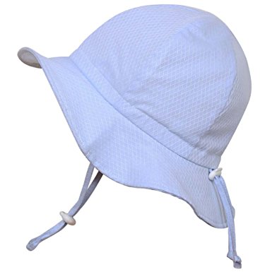 Baby Toddler Kids Sun Hat with Chin Strap, Drawstring Adjust Head Size, Breathable 50  UPF Cotton