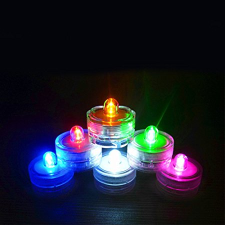LED Lights Waterproof Wedding Underwater Battery Sub LED Lights in Mixed color (Pack of 24)