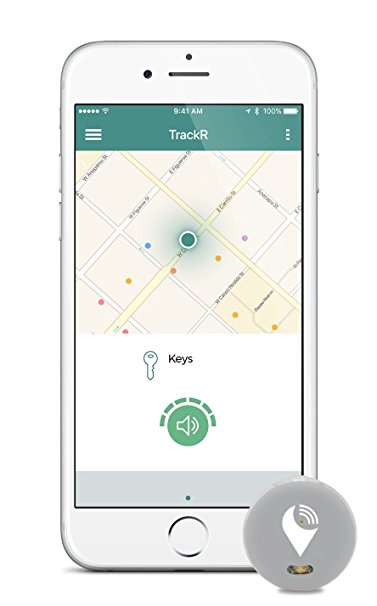 TrackR pixel - Bluetooth Tracking Device. Key Tracker. Phone Finder. Wallet Locator - Gray