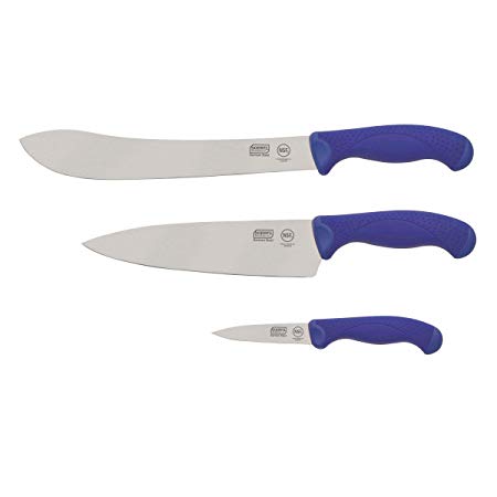Hoffritz Commercial 5246683 Top Rated German Steel Knife Set with Non-Slip Handle for Home and Professional Use 3-Piece Navy