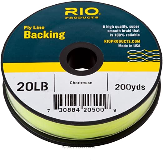 Rio Fly Fishing Backing Dacron 20Lb 200 yd. Fly Tying Equipment, Chartreuse