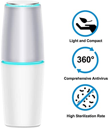 TOMOLOO Air Purifier for Home Smokers, UV-C Sanitizer Odor Eliminator for Smoke, Pets Ideal for Home, Office & Bedroom with Replaceable UV-C Bulb