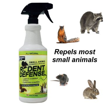 Rodent Defense Small Animal All Natural Deterrent and Repellent 32oz Spray for squirrels rabbits rats gopher raccoon and more
