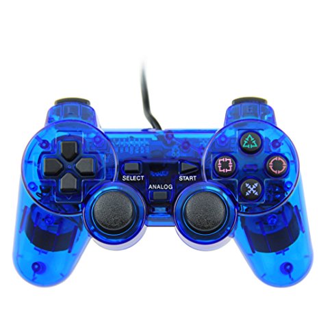Wired USB Controller Double Vibration For PC Computer Laptop Blue
