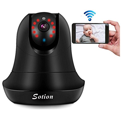 SOTION 1080P IP Internet Network WiFi Wireless Home Security Surveillance Video Camera System, Baby and Pet Monitor with Cry / Sound & Motion Detection, Two Way Audio & Night Vision
