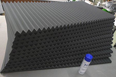 12 Tiles 24"x48"x1" Thick Studiofoam Acoustic Soundproofing Wedge/pyramid Foam