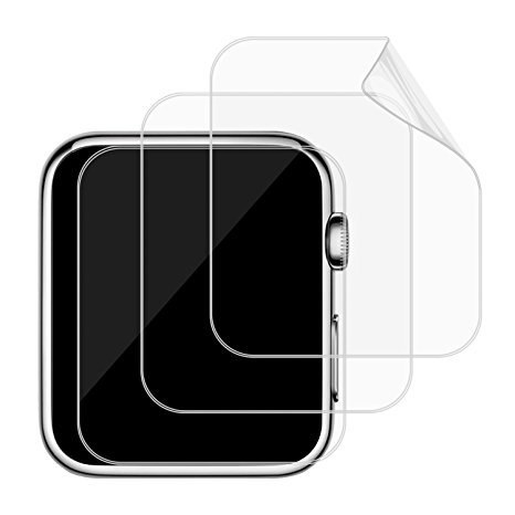 Apple Watch Screen Protector, [Full Coverage], JETech SOFTOUGH 3-Pack 42mm TPE Film for Apple Watch 42mm Serial 1/2 - 0870B