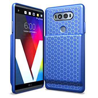 Hyperion LG V20 Extended Battery Case With Honeycomb TPU Design And Active Shock Absorption (Blue)