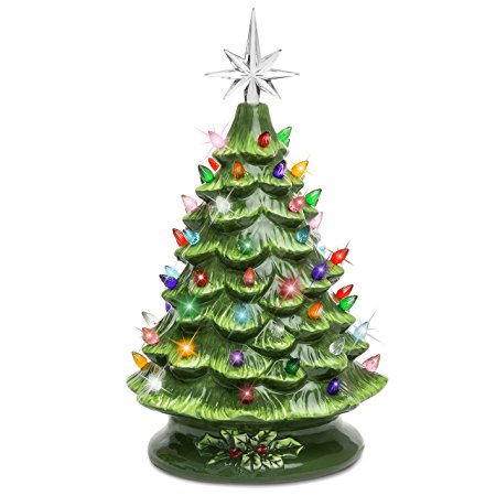 Best Choice Products Prelit Ceramic Tabletop Christmas Tree W/ Multicolored Lights