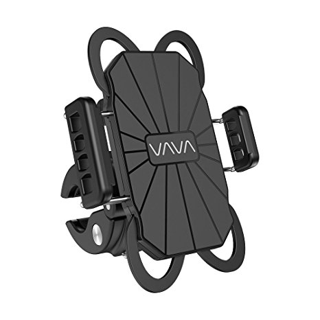 VAVA Phone Holder for Bike, Bicycle Phone Mount Holder with Asymmetric Design for Vast Compatibility from iPhone 5S to 7 Plus Samsung Galaxy, HTC, Huawei, and More