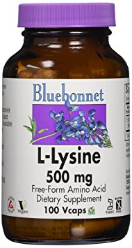 Bluebonnet L-Lysine 500 mg Vitamin Capsules, 100 Count