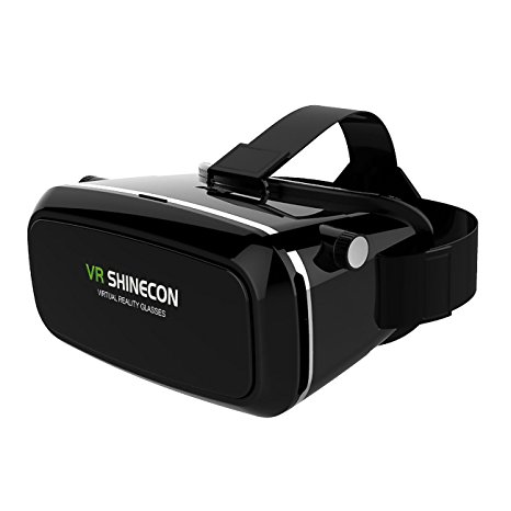 SHINECON Virtual Reality Immersive Glasses Headset for 3D Videos Movies Games Compatible with Most 3.5"-6.0" iPhone, Samsung, HTC, LG, Sony, Moto Smartphone (Black)