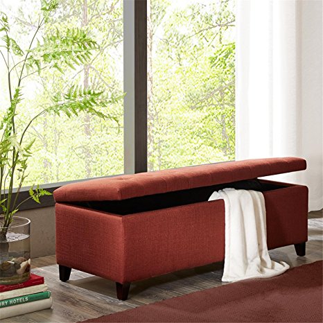 Tufted Top Storage Bench Shandra/Rust Red