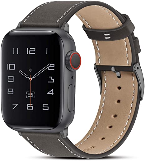 Marge Plus Compatible with Apple Watch Band 38mm 40mm 42mm 44mm, Premium Genuine Leather Replacement for iWatch Band Series 6/5/4/3/2/1
