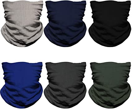 NTBOKW Face Mask for Dust Sun Wind Seamless Bandana Headband Neck Gaiter Rave Face Mask for Festival Party Riding Motorcycle Riding Fishing Tube Mask for Men Women (6 Pack Multi Color 05)