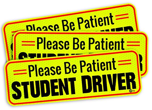 Custom Autos Car Bumper Magnet – 3-Pack Premium Quality Please Be Patient Student Driver Effective Bumper Decal Neon Yellow