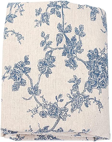 BenRan Floral Table Cloth Retro Thick Blue Flower Wild Rose Tablecloths