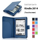 Elsse For Kindle 6 Glare Free - Folio Case Cover for Kindle 7th Generation Dark Blue - will not fit previous generation Kindle devices