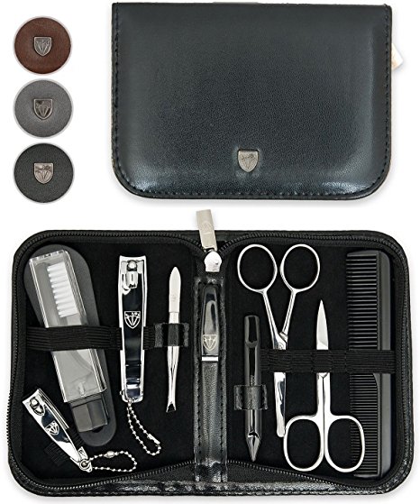 THREE SWORDS - Exclusive 10-Piece MANICURE - PEDICURE - GROOMING – NAIL CARE set / kit / case - basic-standard quality (634511)
