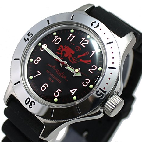 Vostok Amphibian Military Russian Diver Watch Scuba Dude Black 2415 / 120657