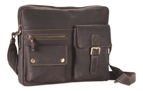 Visconti 16077 Leather Cross-body Messenger Shoulder Bag A4 small laptop or iPad
