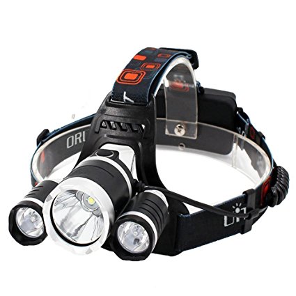 Super Bright 3 x T6 5000lm Led Headlamp, Yliyaya 4Modes Adjustable Wear Headlight Flashlight Lmap Best for Camping Cycling Hiking Outdoor Sports