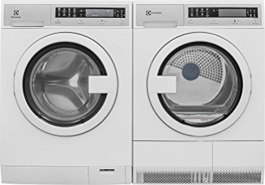 Electrolux White Compact Laundry Pair with EIFLS20QSW 24" Front Load Washer and EIED200QSW 24" Electric Condense