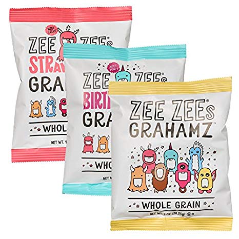 Zee Zees Grahamz, Variety Pack- Original, Strawberry, Birthday Cake, 1 oz, 24 pack