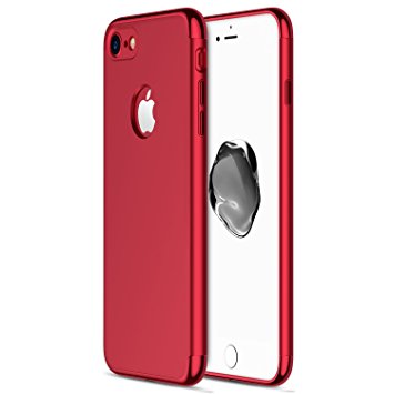 iPhone 7 Case, RANVOO 3 in 1 Anti-Scratch Shockproof Electroplate Frame with Coated Surface Case for Apple iPhone 7 (2016), Tango Red [LOGO Cut-out]