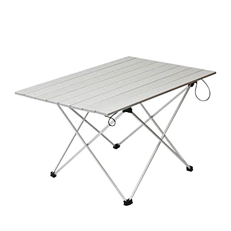 AZCAMP Folding Table with Carrying Case, Aluminum
